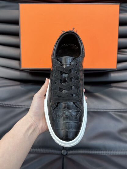 Hermès Men's Soft Lightweight Black Low-Top Casual Sneakers - Image 5