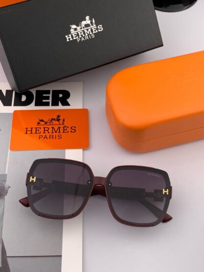 Hermès Spring Luxury Fashion Square Frame Sunglasses - Image 3