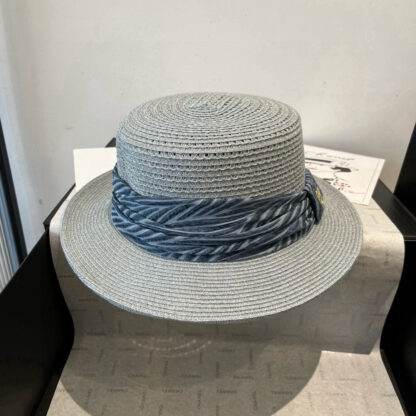 Louis Vuitton Gold and Straw Hat - Image 5
