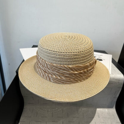 Louis Vuitton Gold and Straw Hat - Image 5