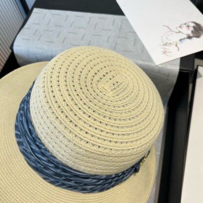Louis Vuitton Gold and Straw Hat - Image 5