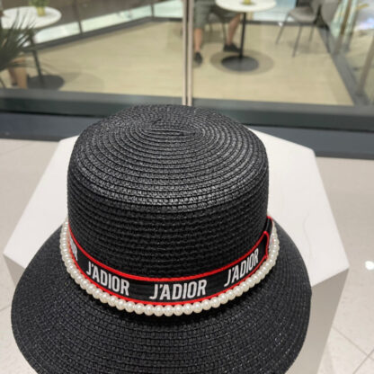 Dior exquisite pearl embellished straw hat - Image 6