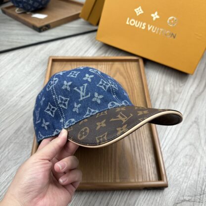 Louis Vuitton Denim and Leather Baseball Cap - Image 5