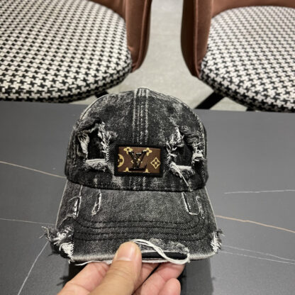 Louis Vuitton denim ripped baseball cap - Image 5