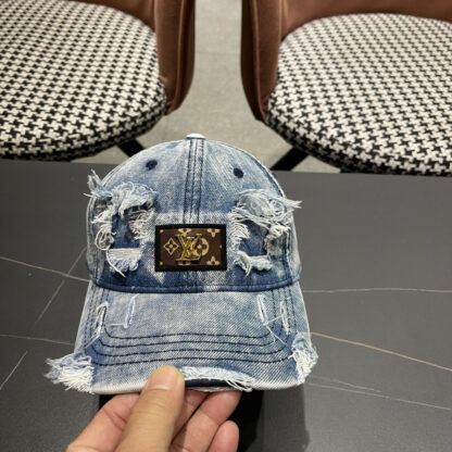 Louis Vuitton denim ripped baseball cap - Image 6