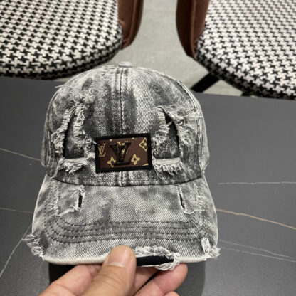 Louis Vuitton denim ripped baseball cap - Image 5
