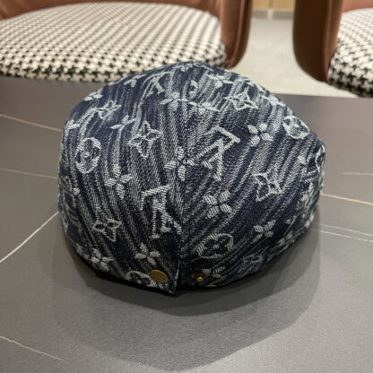 Louis Vuitton fashionable versatile denim jacquard beret breathable sun hat - Image 5