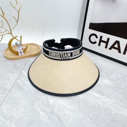 Dior Fashion Holiday Sunhat Open Top Hat - Image 6