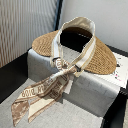Dior scarf sun hat with large brim - Image 6