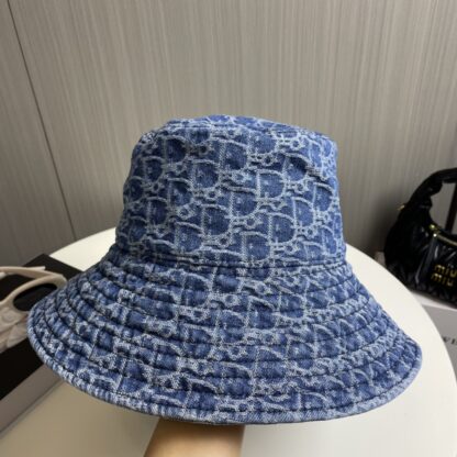 Dior new large brim denim bucket hat - Image 6