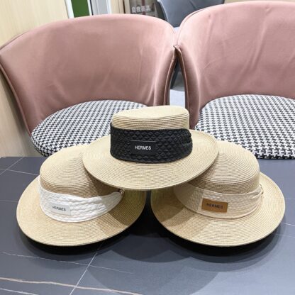 Hermès new flat straw hat - Image 5