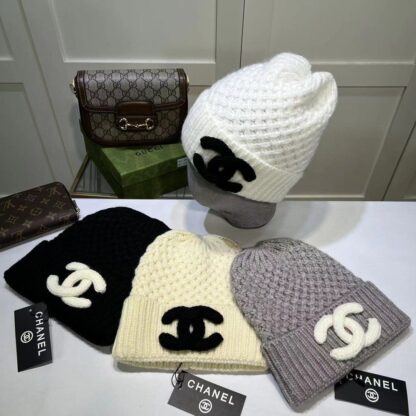Chanel autumn and winter fashion soft knitted beanie - Image 5