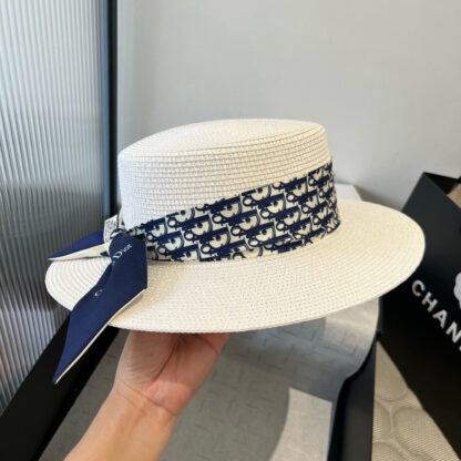 Dior new silk ribbon flat top hat - Image 6