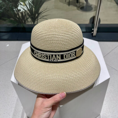 Dior casual large brim straw sun hat - Image 6