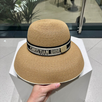 Dior casual large brim straw sun hat - Image 6