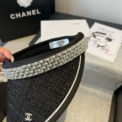 Chanel Pearl Headband Sun Hat - Image 5