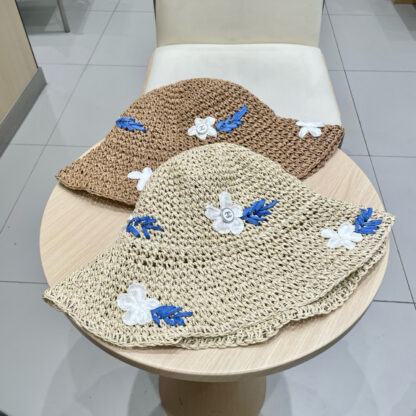 Chanel Handmade Straw Flower Sun Hat - Image 4