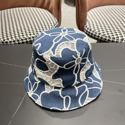 Chanel Spring and Summer Fashion All-match Embroidered Flower Bucket Hat - Image 5