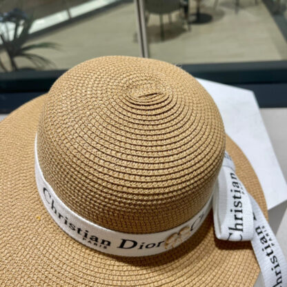 Dior straw visor bucket hat - Image 6