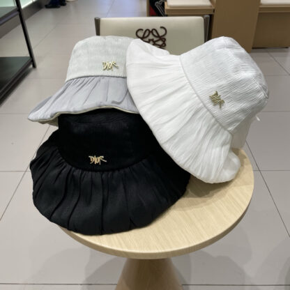 Dior big bow pleated design versatile bucket hat - Image 6