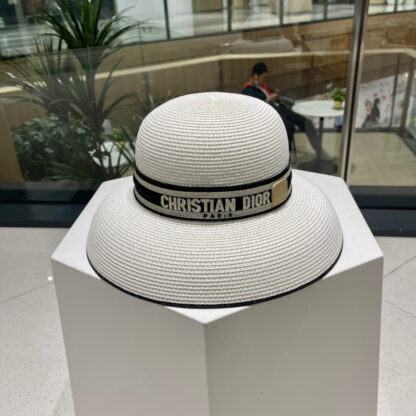 Dior casual large brim straw sun hat - Image 6