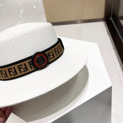 Fendi monogram raffia straw hat - Image 6