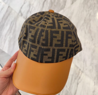 Fendi Fashion Leather Trim Baseball Cap - Image 6