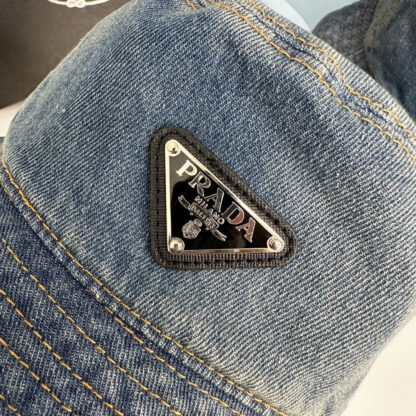 Prada Denim Gradient Washed Bucket Hat - Image 5