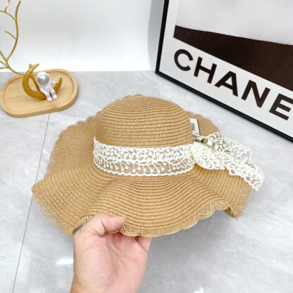 Miu Miu Straw Hat with Lace - Image 6