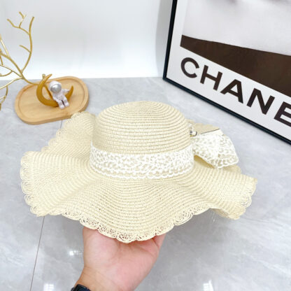 Miu Miu Straw Hat with Lace - Image 6