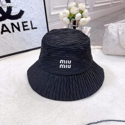 Miu Miu pleated shapely satin bucket hat - Image 6