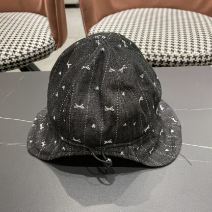 Prada Bow Denim Bucket Hat - Image 5