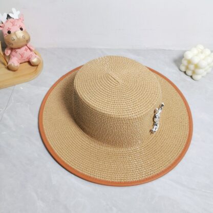 Yves Saint Laurent popular flat top straw hat - Image 5