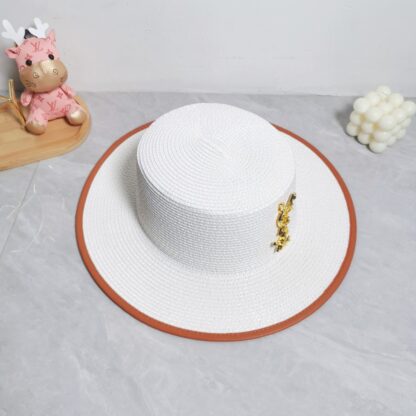 Yves Saint Laurent popular flat top straw hat - Image 5