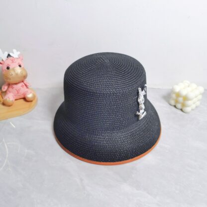 Yves Saint Laurent popular flat top straw hat - Image 5