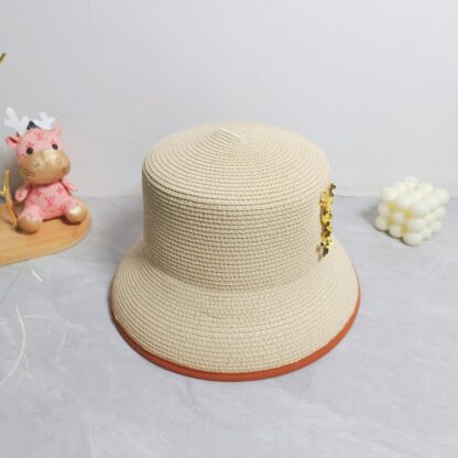 Yves Saint Laurent popular flat top straw hat - Image 5