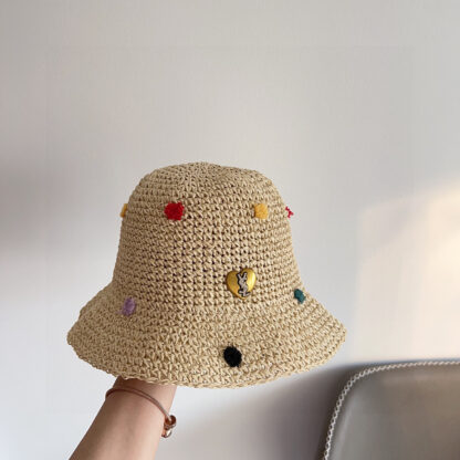 Yves Saint Laurent's new spring and summer polka dot playful woven fisherman hat - Image 5