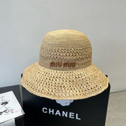 Miu Miu Simple Raffia Hat - Image 6