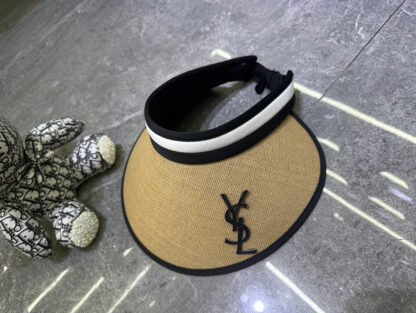 Yves Saint Laurent black vinyl sun hat - Image 5