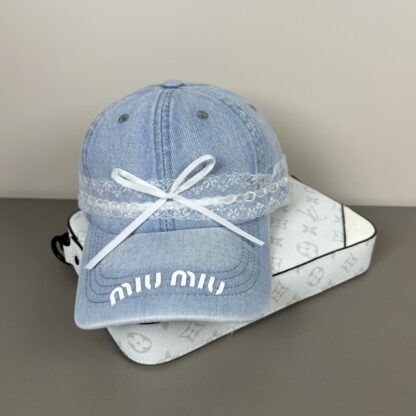 Miu Miu Delicate Bow Lace Baseball Cap - Image 6