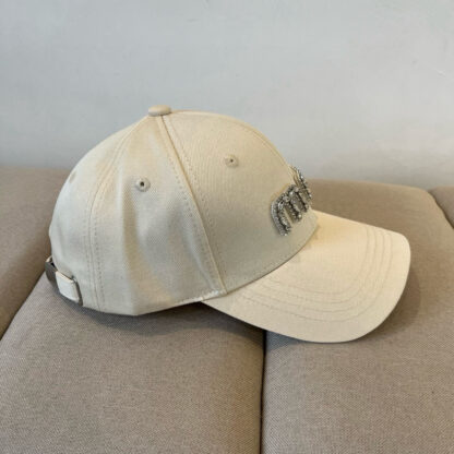 Miu Miu exquisite diamond logo fashion baseball cap - Image 6