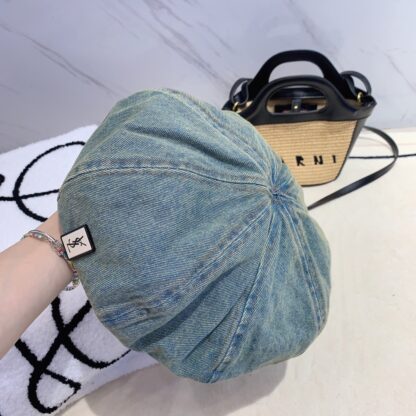 Yves Saint Laurent denim beret - Image 5