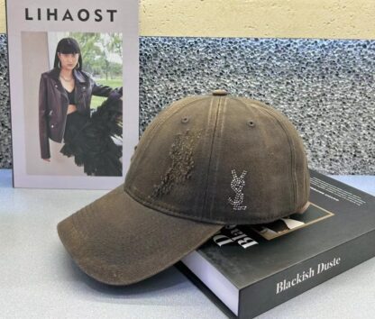 Yves Saint Laurent ripped washed cotton baseball cap - Image 5