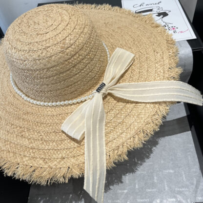 Miu Miu raffia wide-brimmed beach sun hat - Image 6