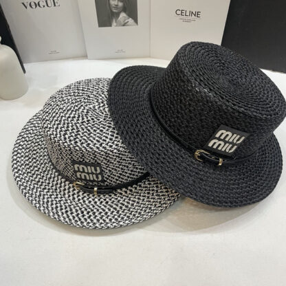 Miu Miu hollow hat flat top straw hat - Image 6