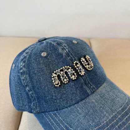 Miu Miu rose embroidered denim bucket hat - Image 6