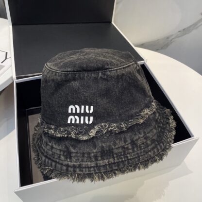 Miu Miu Denim Visor Bucket Hat - Image 6