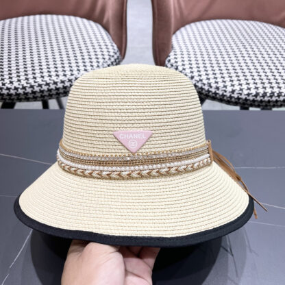 Prada summer high fashion sun protection straw hat - Image 5