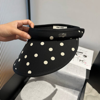 Miu Miu stylish polka dot hollow top headband sun hat - Image 6