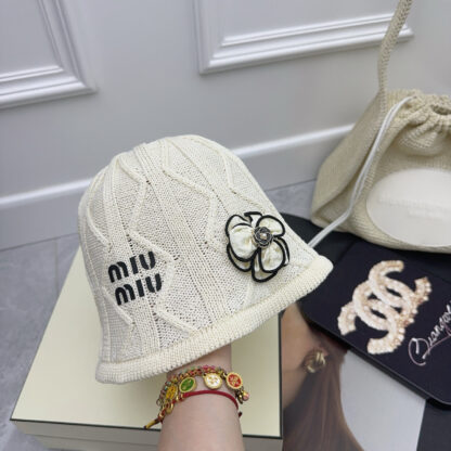 Miu Miu Fashion Knit Bucket Hat - Image 6